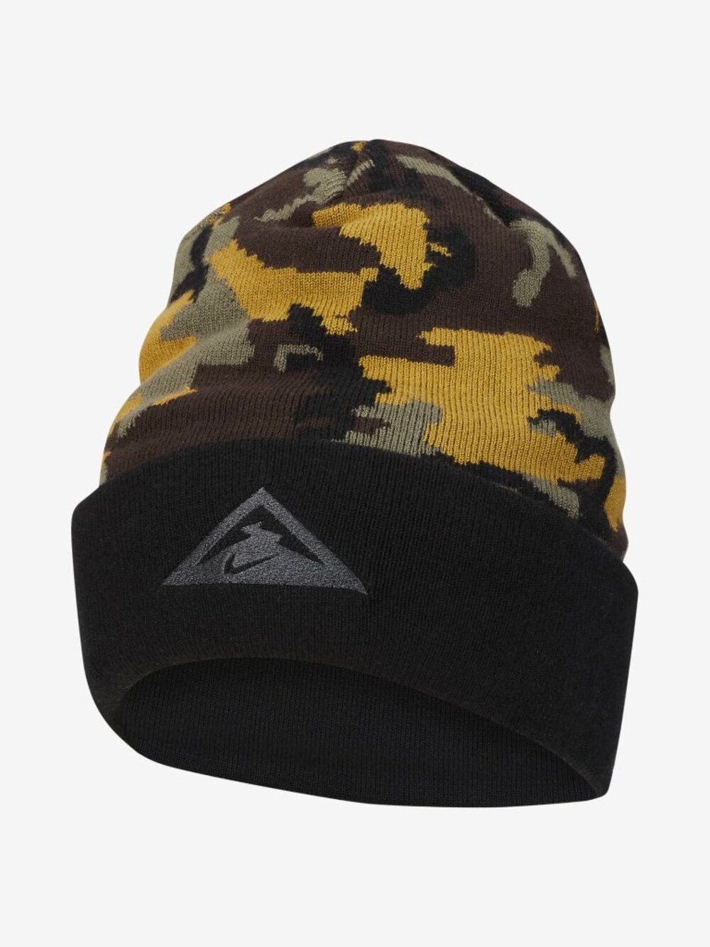 Nike Trail Running Dri Fit Beanie Black Camo Unisex One Size Fits Most